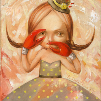 Peinture intitulée "Cancro-boxe (Раки-б…" par Natalia Derevianko, Œuvre d'art originale