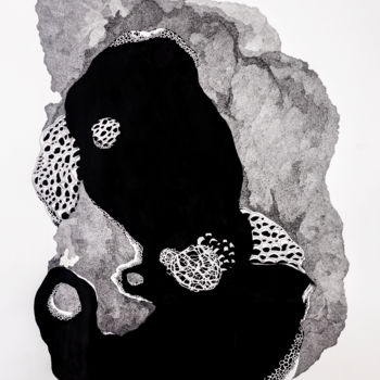 Dessin intitulée "Omnis 1" par Natalia Franik, Œuvre d'art originale, Encre Monté sur Autre panneau rigide