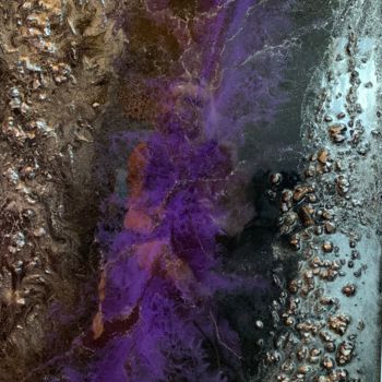 Malerei mit dem Titel "purple way" von Natalia Fulterer, Original-Kunstwerk, Tempera