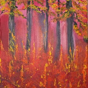 Schilderij getiteld "Dancing trees" door Natalia Ivanova, Origineel Kunstwerk, Acryl