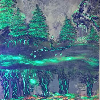 제목이 "Mirror"인 미술작품 Наталья Иванова로, 원작, 아크릴 나무 들것 프레임에 장착됨