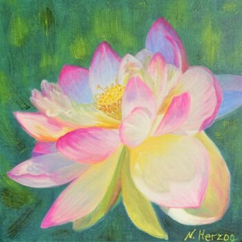 Картина под названием "Lotus" - Natalia Jelusic, Подлинное произведение искусства, Масло