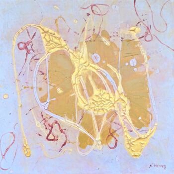 Malerei mit dem Titel "Goldener Elefant" von Natalia Jelusic, Original-Kunstwerk, Acryl