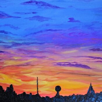 Malerei mit dem Titel "Sonnenuntergang aus…" von Natalia Jelusic, Original-Kunstwerk, Acryl