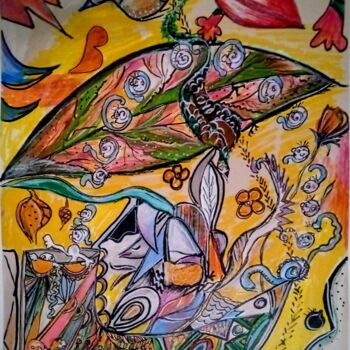 Peinture intitulée "Zauberschuh" par Natalia Kairies, Œuvre d'art originale, Acrylique