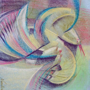 Zeichnungen mit dem Titel "Dance" von Natalia Kaza, Original-Kunstwerk, Pastell