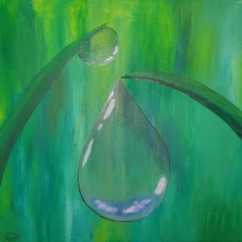 Malerei mit dem Titel "Das lebendige Wasser" von Natalia Koch, Original-Kunstwerk, Öl