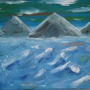 Malerei mit dem Titel "Die Wellen" von Natalia Koch, Original-Kunstwerk, Tempera