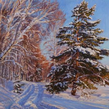 Pittura intitolato "Winter Shadows" da Natalia Korbukh, Opera d'arte originale, Olio