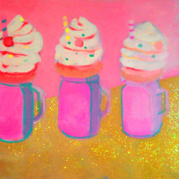 Painting titled "Ice cream" by Natalia Kosakowska, Original Artwork, Acrylic