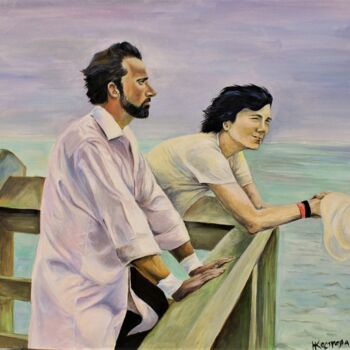 Painting titled "Conversation" by Natalia Kostrova, Original Artwork, Acrylic