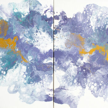 Картина под названием "Фиолетовый мрамор.…" - Natalia Kurmaeva, Подлинное произведение искусства, Акрил