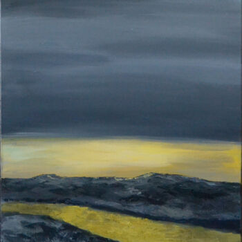 Картина под названием "Yellow sunset" - Natalia Kurmaeva, Подлинное произведение искусства, Акрил