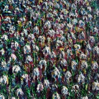 Картина под названием "Snowdrops" - Natalia Kutova, Подлинное произведение искусства, Акрил Установлен на Деревянная рама дл…