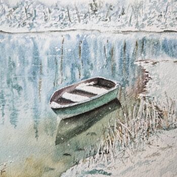 Painting titled "Winter's tale" by Natalia Kuznetsova, Original Artwork, Watercolor