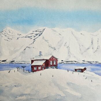 Картина под названием "Winter silence" - Natalia Kuznetsova, Подлинное произведение искусства, Акварель