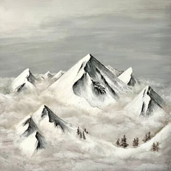 Pintura titulada "Mountains above the…" por Natalia Lobanova, Obra de arte original, Acrílico