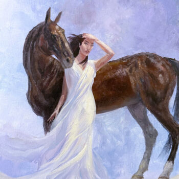 Painting titled "Arabian princess" by Natalia Mikhaylina, Original Artwork, Oil