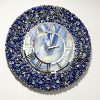 "Clock with blue aga…" başlıklı Design Natalia Pechenkina tarafından, Orijinal sanat, Aksesuarlar