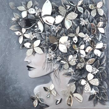 Malarstwo zatytułowany „Butterfly Fairy” autorstwa Natalia Pechenkina, Oryginalna praca, Żywica Zamontowany na Drewniana ram…