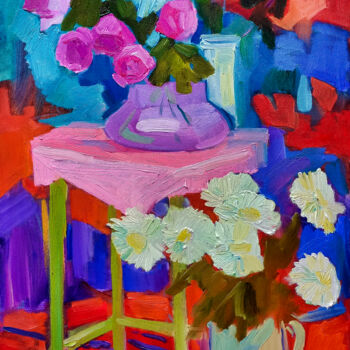 Pintura intitulada "Vase" por Natalia Pismak, Obras de arte originais, Óleo