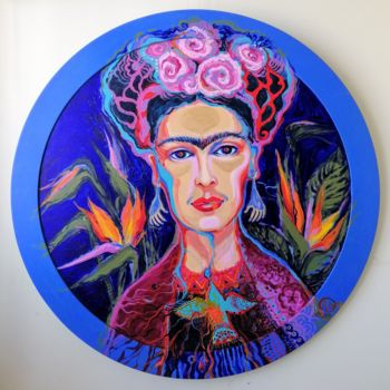 Malerei mit dem Titel "Frieda Kahlo" von Natalia Prodanchuk, Original-Kunstwerk, Acryl