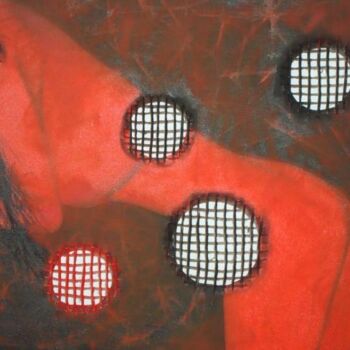 Peinture intitulée "Rojo y Negro" par Natalia Quiroga, Œuvre d'art originale