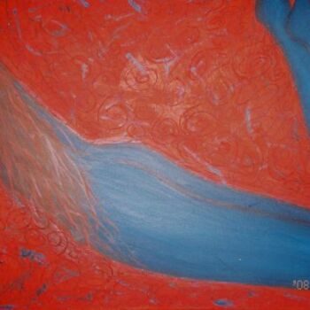 Painting titled ""Fondo Rojo, Figura…" by Natalia Quiroga, Original Artwork