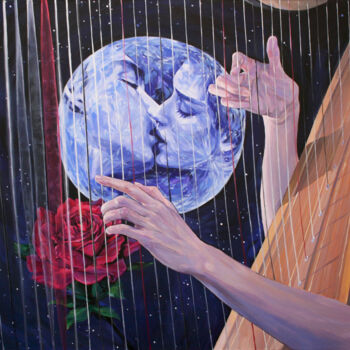 Schilderij getiteld "Strings of the soul" door Natalia Rezanova, Origineel Kunstwerk, Acryl