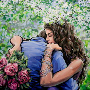 Painting titled "With you" by Natalia Rezanova, Original Artwork, Acrylic