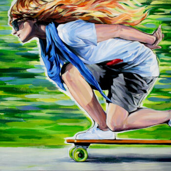 Malarstwo zatytułowany „Full speed ahead” autorstwa Natalia Rezanova, Oryginalna praca, Akryl