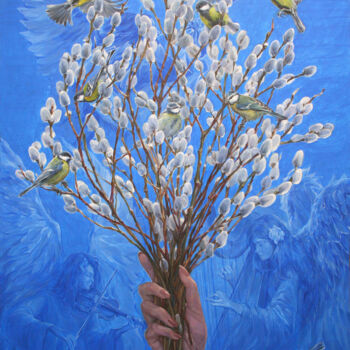 Painting titled "Willow" by Natalia Rezanova, Original Artwork, Acrylic