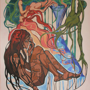 Pintura titulada "Snakemen" por Natalia Rezanova, Obra de arte original, Acrílico