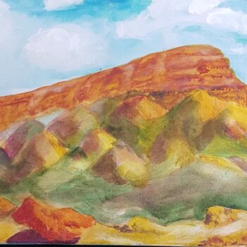 Schilderij getiteld "Dead Sea Hills" door Natalia Sharoni, Origineel Kunstwerk, Aquarel