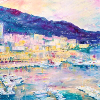 Painting titled "Monte Carlo" by Natalia Shchipakina, Original Artwork, Oil Mounted on Wood Stretcher frame