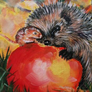 Painting titled "autumn friends" by Natalia Shevkunova, Original Artwork, Oil