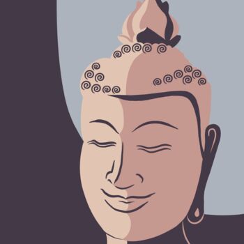 Digital Arts titled "Buddha smiling" by Natalia Tremasova, Original Artwork, Digital Painting