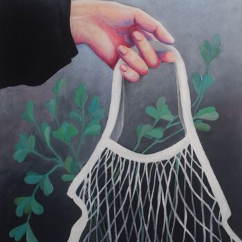 Картина под названием "In my hand" - Natalia Tremasova, Подлинное произведение искусства, Масло