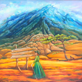 Schilderij getiteld "Kilimanjaro" door Natalia Yakorieva, Origineel Kunstwerk, Olie