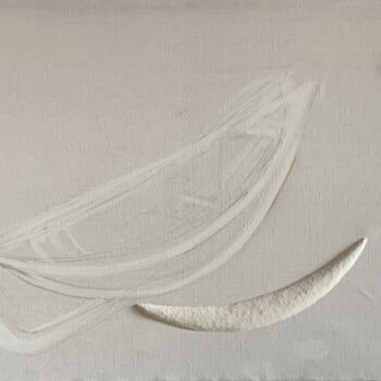 Pintura titulada "White canoe" por Natalia Yakorieva, Obra de arte original, Acrílico