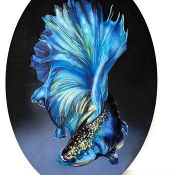 Peinture intitulée "Blue Realism Painti…" par Natalia Yangalycheva, Œuvre d'art originale, Acrylique Monté sur Châssis en bo…