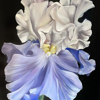 Pintura intitulada "Iris oil painting" por Natalia Yangalycheva, Obras de arte originais, Óleo
