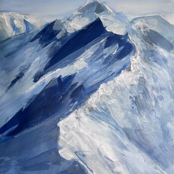 Painting titled "Rocky Mountains" by Natalia Yangalycheva, Original Artwork, Acrylic