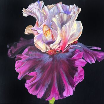Pintura intitulada "Iris realistic pain…" por Natalia Yangalycheva, Obras de arte originais, Acrílico