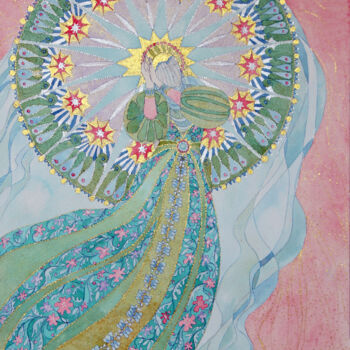 Malerei mit dem Titel "SpringBride" von Natalia Zarali, Original-Kunstwerk, Tinte