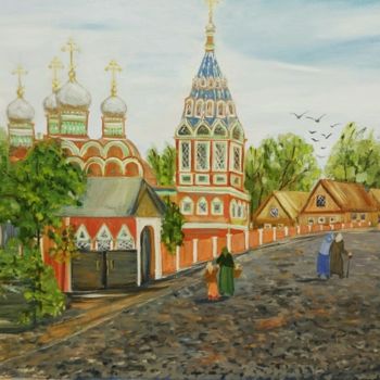 Painting titled "Моя Москва" by Nata Vladimirskaia, Original Artwork, Oil