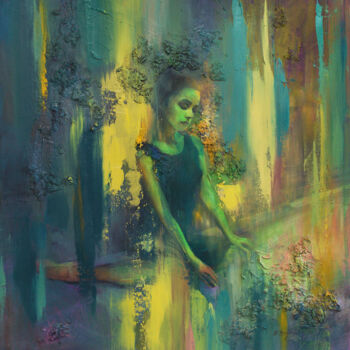 Malarstwo zatytułowany „"Aurora Borealis"” autorstwa Natalia Baykalova, Oryginalna praca, Olej Zamontowany na Drewniana rama…