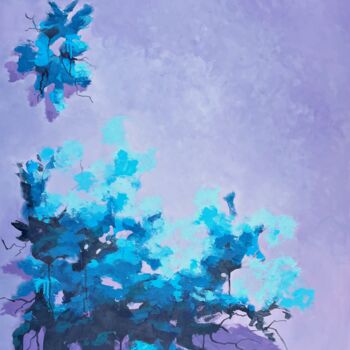 Painting titled "Blue Orchid" by Natalie Aleksejeva (NatalieVerve), Original Artwork, Acrylic