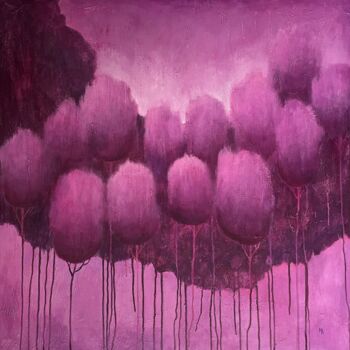 Pintura titulada "Magenta forest" por Natalie Aleksejeva (NatalieVerve), Obra de arte original, Acrílico