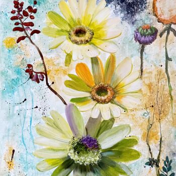 Ζωγραφική με τίτλο "Flower Sympnony No.…" από Natalie Aleksejeva (NatalieVerve), Αυθεντικά έργα τέχνης, Ακρυλικό